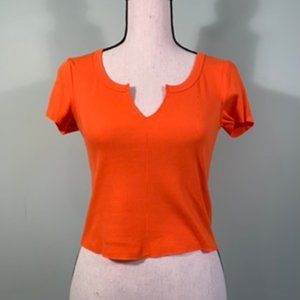 Orange Ribbed T-Shirt